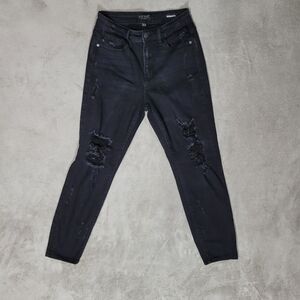 Judy Blue Boyfriend Fit Distressed Jeans Black Sz 3/26